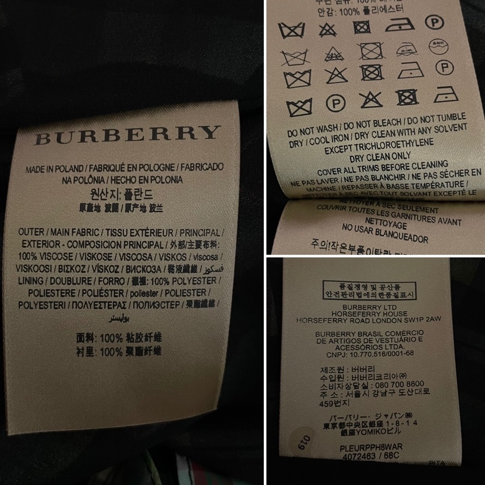 NWT BURBERRY Aria Achni Pleat Detail Check Midi Dress Size 38 US 4 - Picture 14 of 16